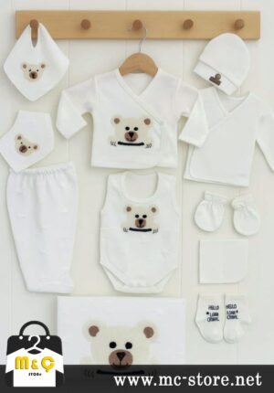 10 LU LÜKS ORGANİK  PAMUKLU KIZ ERKEK HASTANE ÇİKİŞ SET