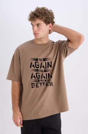 ERKEK BASKILI  OVERSİZE  T-SHİRT