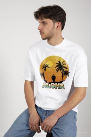 ERKEK BASKILI  OVERSİZE  T-SHİRT