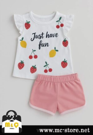 KIZ BEBEK YAZILIK TAKIM ŞORTLU PAMUK 3Lİ TAKIM