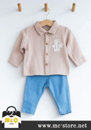 Muslin Gömlel Pantolon 2li Alt Üst Takım