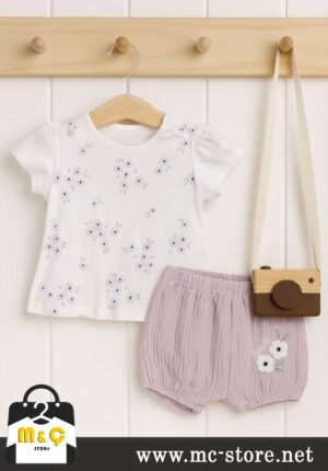 GÜNLÜK PAMUK BEBEK ALT ÜST YUMUŞAK RENKLİ  2 Lİ TAKIM