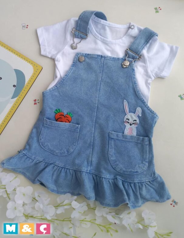 2LI KIZ BEBEK ETEKLI SALOPET - Görsel 3