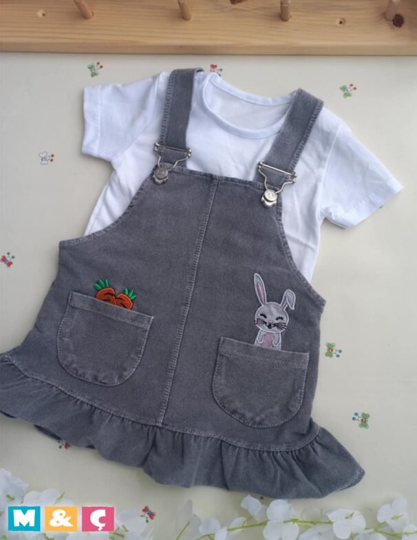 2LI KIZ BEBEK ETEKLI SALOPET - Görsel 4