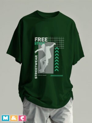 100 % PAMUK OVERSİZE BASKILI T-SHİRT