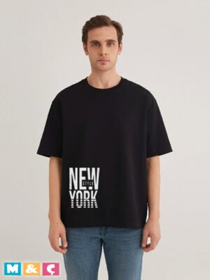 100 % PAMUK OVERSİZE BASKILI T-SHİRT