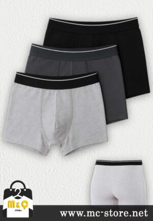 Erkek Penye Likralı Pamuklu Boxer 3LU