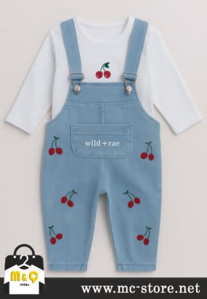 KIZ ERKEK BEBEK Çocuk Jean Salopet 2' Li Kot Tulum Takim