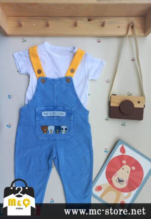 KIZ ERKEK BEBEK Çocuk Jean Salopet 2' Li Kot Tulum Takim