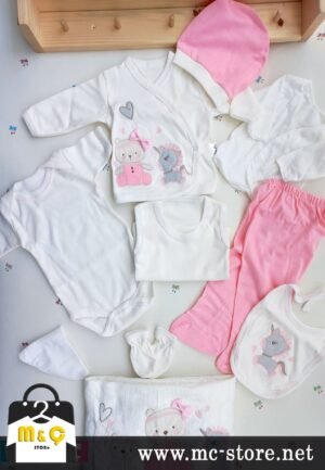 10 LU LÜKS ORGANİK PAMUKLU  HASTANE ÇİKİŞ SET