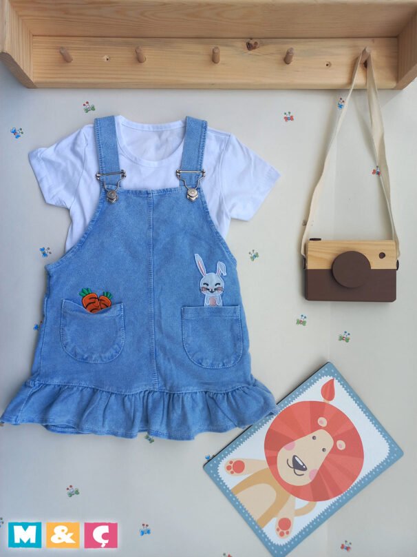 2LI KIZ BEBEK ETEKLI SALOPET - Görsel 7