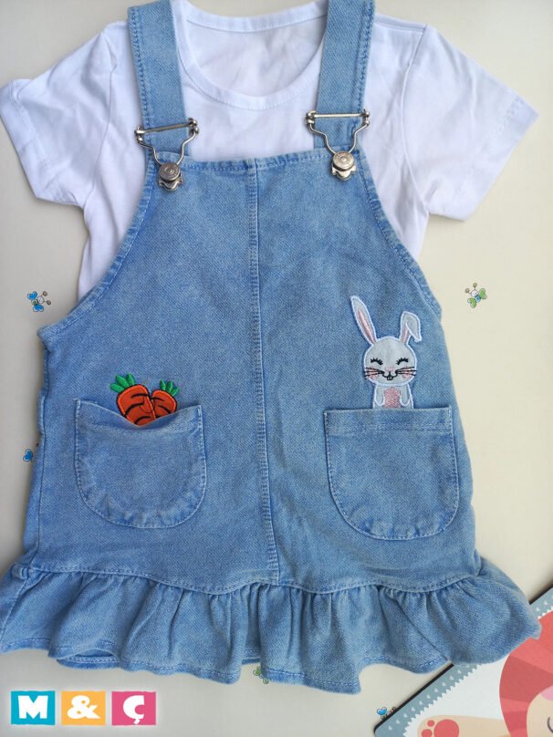 2LI KIZ BEBEK ETEKLI SALOPET - Görsel 8