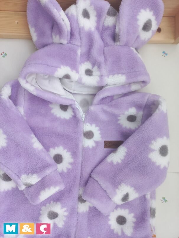 KIZ BEBEK KIŞLIK WELLSOFT PELUŞ KAPÜŞONLU KALIN TULUM - Görsel 2