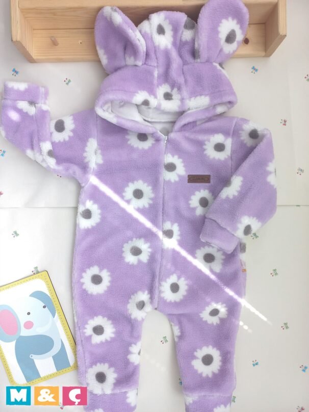 KIZ BEBEK KIŞLIK WELLSOFT PELUŞ KAPÜŞONLU KALIN TULUM - Görsel 3