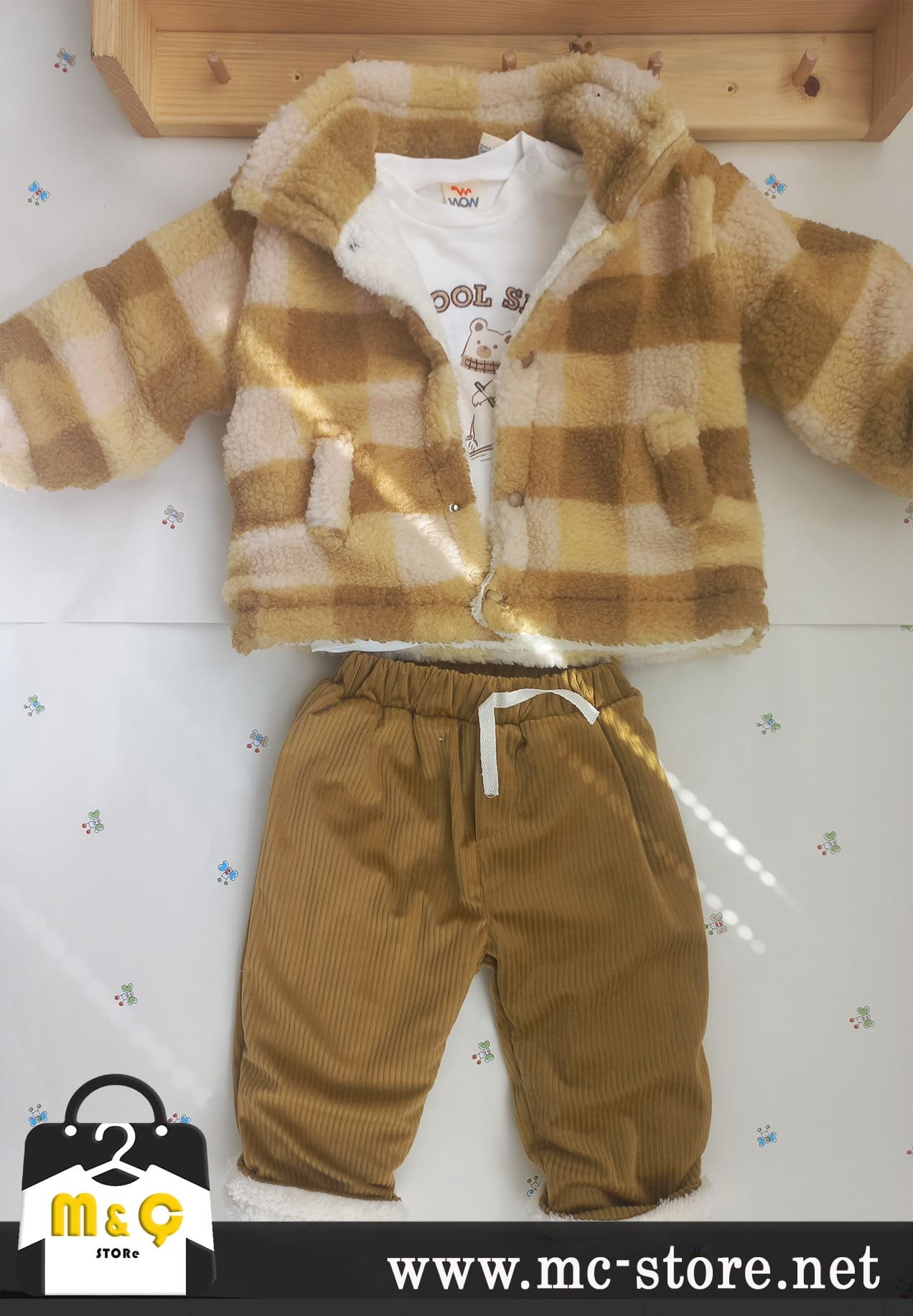 BEBEK 3LÜ MONTLU KOMBİN KALIN KIŞLIK ALT ÜST TAKIM - Görsel 2