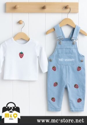 SEVİMLİ JEAN ERKEK KIZ BEBEK BLUZLU SALOPET 2Lİ TAKIM