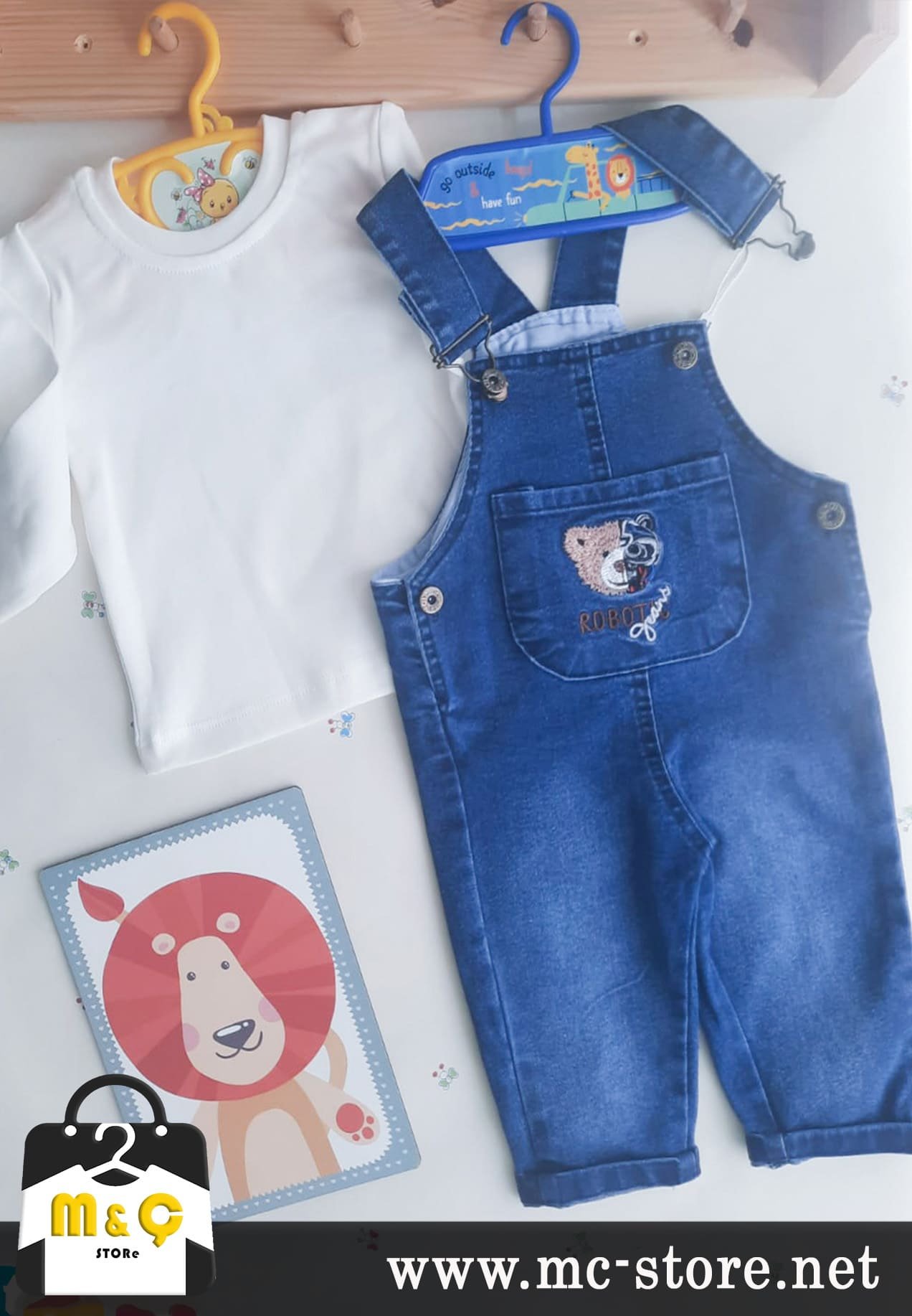 UNİSEX KOT TULUM SONBAHAR KIŞ KIZ ERKEK BEBEK 2Lİ TAKIM - Görsel 2