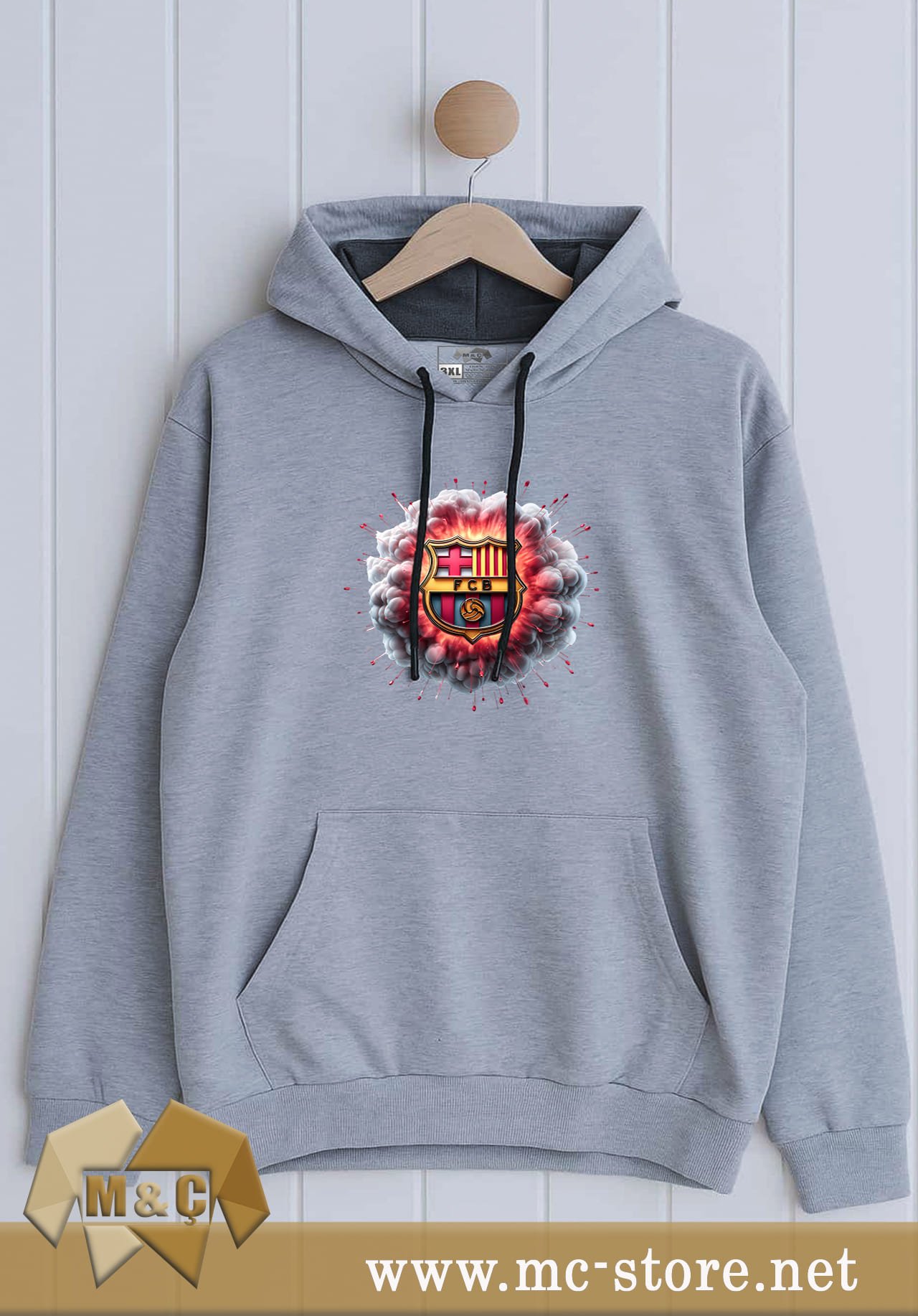 ORİGİNAL ERKEK KAPŞONLU 2 İP ÖZEL TASARIM CEPLİ BÜYÜK BEDEN HODİE - Görsel 3