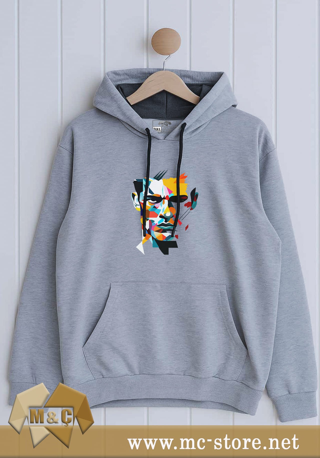 ORİGİNAL ERKEK KAPŞONLU 2 İP ÖZEL TASARIM CEPLİ BÜYÜK BEDEN HODİE - Görsel 3