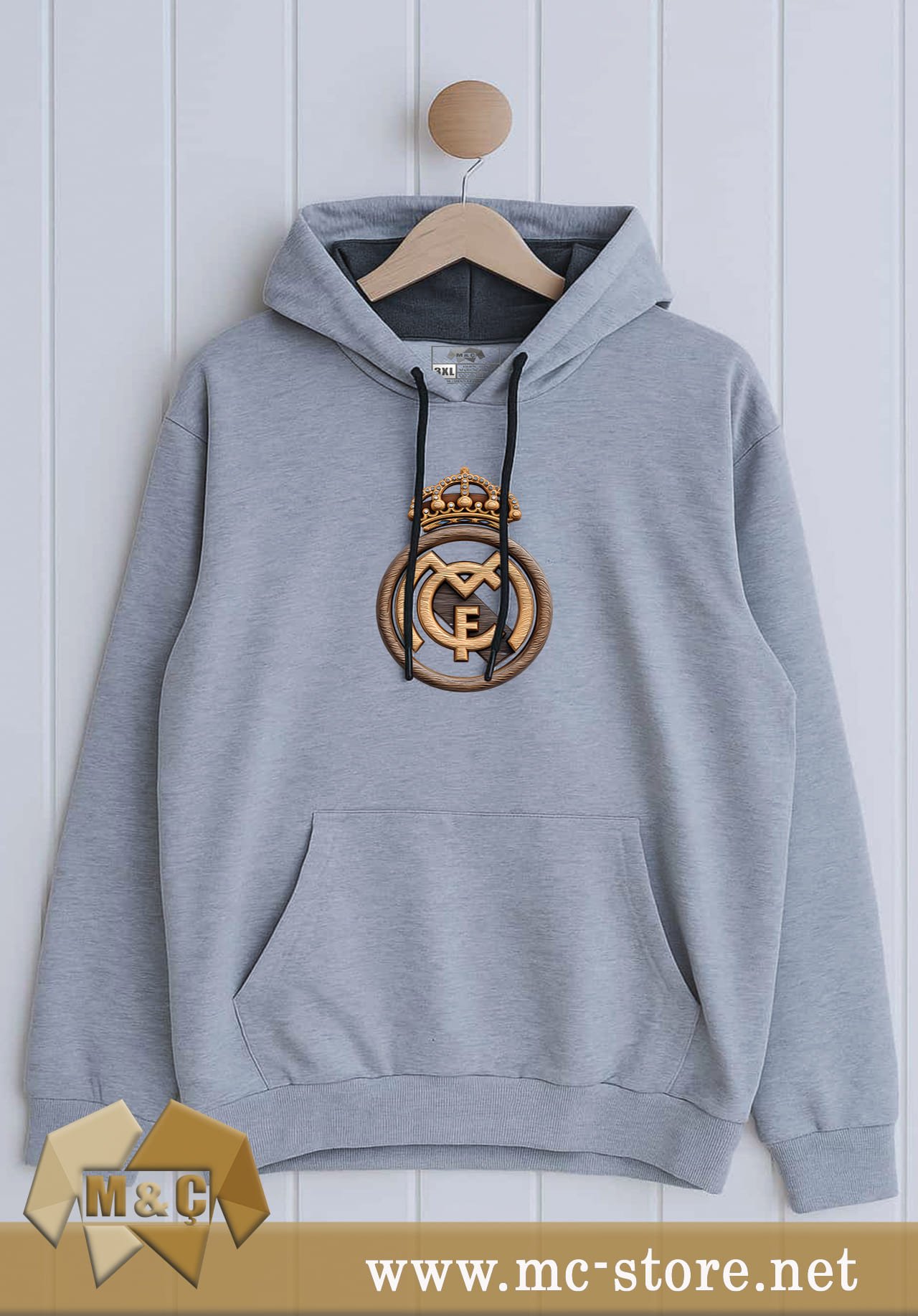 ORİGİNAL ERKEK KAPŞONLU 2 İP ÖZEL TASARIM CEPLİ BÜYÜK BEDEN HODİE - Görsel 3