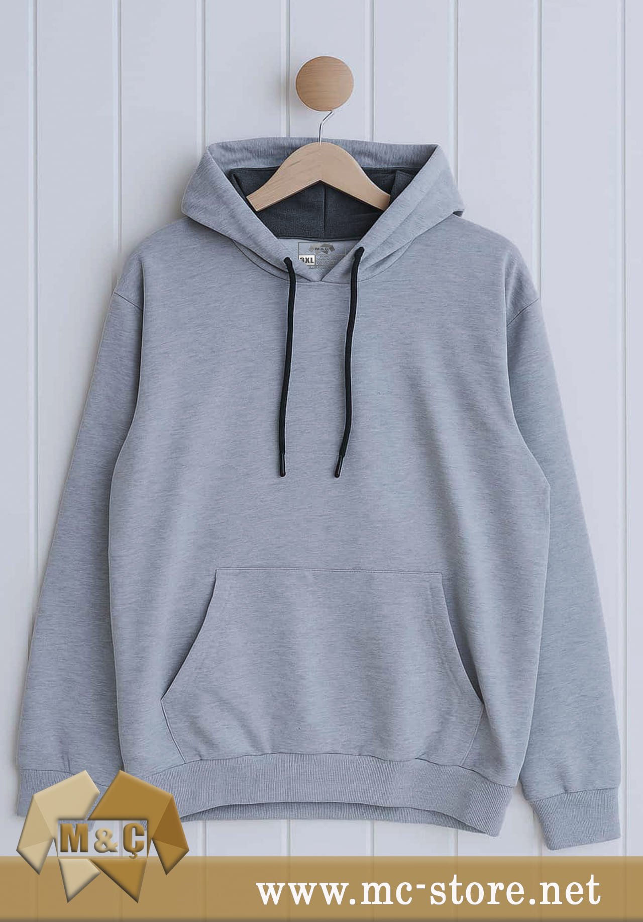 ORİGİNAL ERKEK KAPŞONLU 2 İP ÖZEL TASARIM CEPLİ BÜYÜK BEDEN HODİE - Görsel 3
