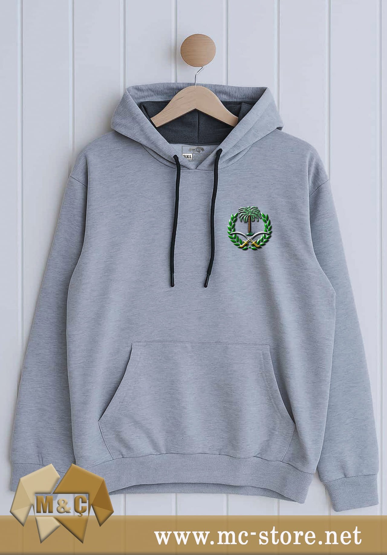 ORİGİNAL ERKEK KAPŞONLU 2 İP ÖZEL TASARIM CEPLİ BÜYÜK BEDEN HODİE - Görsel 2