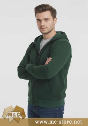 ŞARDONLU 3 İPLİK KAPŞONLU FERMUARLI SWEATSHİRT