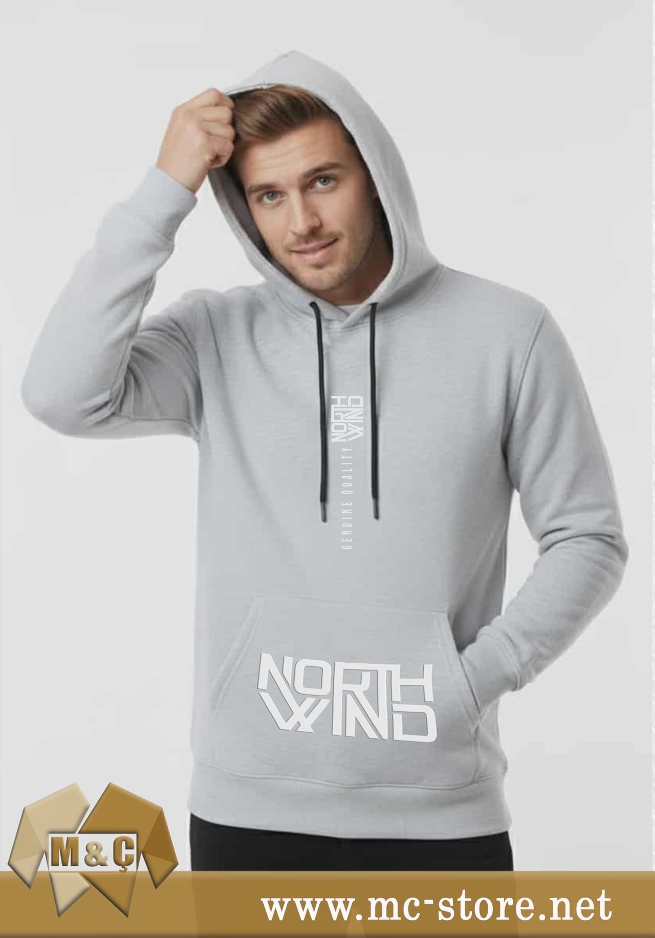 PREMİUM UNİSEX ŞARDONLU 3 İPLİK DTF BASKI KALIN KIŞLIK KAPŞONLU